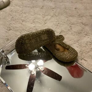 Girls' Gold Jelly Ballet Flats - Kids Shoes